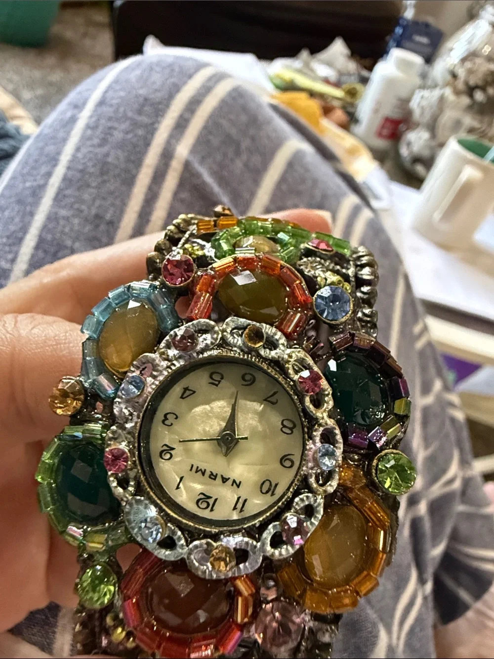 Vtg Narmi jeweled watch